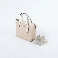 Tas COACH CITY MONOGRAM IVORY WHITE BEIGE MINI ZIP TOTE BAG WITH LS 100% ORIGINAL