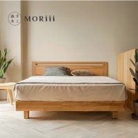 【MORiii 森手木工】麥田 單人加大3.5尺白橡木實木床架