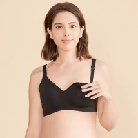 【Gennies 奇妮】哺乳內衣 冰絲涼感無痕無鋼圈內衣(黑 特惠)