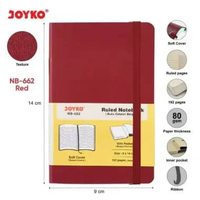 A6 NOTEBOOK BUKU TULIS CATATAN DIARY AGENDA JOYKO SOFT COVER NB 662 - MERAH