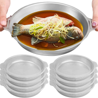 Đĩa Cá Bằng Thép Không Gỉ, Đĩa Đựng Bát Đĩa Gia Dụng, Đĩa Hấp Cao Cấp, Hình Bầu Dục, Khay Nướng, Bộ 