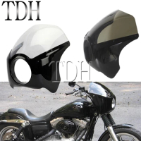 Motorbike 5-3/4" Head Light Fairing Light Windshield Deflector Cafe Racer 5.75" Fairing Cowling For Harley Sportster Softail XL