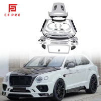 For Bentley Bentayga Carbon Fiber &amp; ABS MSY Style Front Rear Bumper Lip Engine Cover Air Intake Grille Side Skirts Roof Wing