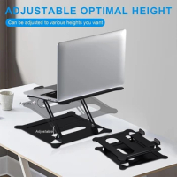 Laptop Stand Height Adjustable, Foldable Laptop Holder Aluminium Alloy Ergonomic Notebook Stand, Ventilated Laptop Stand