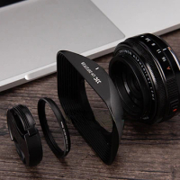 Aluminum Metal Square Adapter Ring Lens Hood For Fujifilm Fuji XH2 XT4 XS10 Xt5 Camera XF27mm F/2.8 R WR X Series Accessories