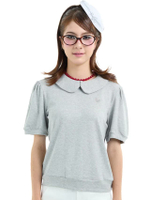 BMG Bovi Blouse - เสื้อคอปกบัวทรงคลาสสิก เพิ่มความน่ารักด้วยแขนพัฟ สีเทา