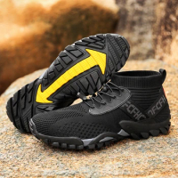 Tennis Boot Hiking Man Mesh Breathable Large Size 38-48 Summer Mens Sneakers Outdoor Fashion Shoes Non-Slip Walking Shoes Black