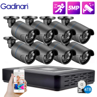 Gadinan HD 8CH AHD DVR Cameras CCTV System Kit H.265+ Motion Detection Outdoor Smart IR-Cut Night Vi