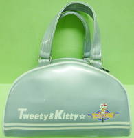 【震撼精品百貨】Hello Kitty 凱蒂貓 &amp; Tweety 崔西~亮面迷你手提袋『灰底騎機車』