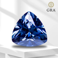 Moissanite Lab Grown Diamond Trillyon Cut Primary Color Royal Blue Gemstone for Jewelry Rings Earrings Making with GRA Report