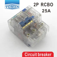 Transparent DZ47LE 2P 25A 230V~ 50HZ/60HZ Residual current Circuit breaker with over current and Leakage protection RCBO