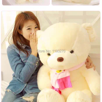 100 cm pink or blue scarf bear plush toy teddy bear doll gift w4098