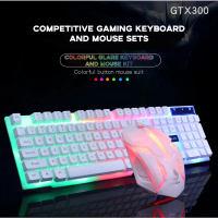 Gtx300 RGB Gaming Keyboard & Mouse Set - 104 Keys, Mechanical Feel for PC Gaming & Office Work, Colo