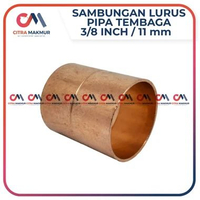 Straight Coupling Shock 3/8 Inch Pipa Tembaga Sok Sambungan Las Fitting Penyambung AC Inci Inchi