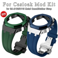 Gen5 Modification Kit for Casioak GA-2100 GA-2110 Metal Stainless Steel Case Bezel Rubber Strap for GA-2100 GA2110 Watch Mod Kit