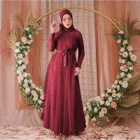 MAXI DRESS MIJIRAH / GAMIS MAXI TILE MUTIARA RUBY / DRESS KONDANGAN / GAMIS / GAMIS JUMBO / GAMIS TI