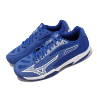 【MIZUNO 美津濃】羽球鞋 Gate Sky Plus 3 寬楦 男鞋 藍 白 入門款 排球 桌球 美津濃(71GA2340-26)