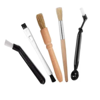 Coffee Brush Set Espresso Brush Kit Include Wooden Coffee Grinder Machine Cleaning Brush and Nylon Espresso Brush
