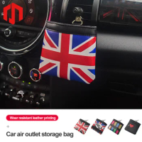 Car Air Outlet Storage Bag for Mini Cooper Countryman Clubman PU Leather Car Interior Accessories Hanging Car Mobile Phone Bag