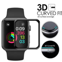 3D Full Cover Tempered Glass for Apple Watch Series 4 40mm 44mm Curved Surface 9H Screen Protector for iWatch 100pcs/Lot