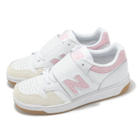【NEW BALANCE】休閒鞋 480 中童 寬楦 白 粉 魔鬼氈 小朋友 膠底 運動鞋 NB(PHB480SP-W)
