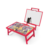 Satu Set Meja Lipat Belajar Karakter Dengan Papan Tulis WhiteBoard Anak Dan Penyanggah Free Spidol P