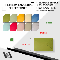 PREMIUM ENVELOPE COLOR - AMPLOP ANGPAU TEBAL WARNA 4 - BUFFALO PAPER - PUTIH HITAM BIRU MERAH HIJAU 