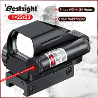Reflex Sight with Laser Red Green Dot 4 Reticle Holographic Projected Dot Sight Scope Hunting Red Dot Sight Scope
