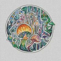 6-Oranges and anise Counted Cross Stitch Kit Cross stitch RS cotton with cross stitch Round mushroom