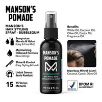 MANSON'S POMADE SPRAY 60mL | Original Manson's 100% | Pomade Spray Semprot Grosir | Bukan waterbased