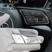 Car styling steering wheel switch buttons Trim Frame Covers stickers For Audi A3 8P S3 A4 B9 A5 S4 S5 Auto Interior Accessories