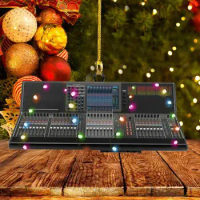 DJ Music Ornament Christmas Mixer Music Decor DJ Christmas Tree Pendant Funny Xmas Tree Hanging Ornament Audio Engineer Ornament
