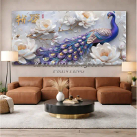 PROMO!! Wallpaper Burung Merak Dinding Mewah, Stiker Burung Merak 3d Terlaris, Stiker Dinding 3d Sud