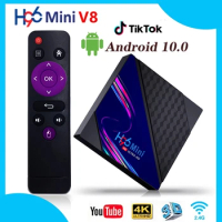 50pcs H96 Mini V8 Smart Android 10.0 TV Box 2GB 16GB Quad Core 4k 2.4G Wifi Media player Set Top Receiver