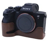 For Sony ILCE-7IV Camera Bag PU Leather Protective Half Case for Sony A7M4 A1 A7R5 Bottom Base Cover A7S3 Shell for Sony A7R5 M4