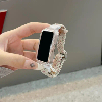 สายรัดไนลอนและเคสแบบปรับได้, สำหรับ Samsung Galaxy Fit 3, สร้อยข้อมือยางยืด, ถัก, สายนาฬิกาสมาร์ท, เ