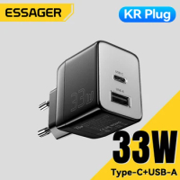 Essager 33W GaN Charger Quick Charge PD3.0 18W Fast Charging For Samsung S23 S22 Ultra S21 S20 USB C Charger For iPhone 15 14 13