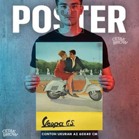 Poster Vespa Aesthetic Pastel Hiasan Dinding Kamar Cewek Dekorasi Dinding Kado Unik Art Gambar No.41