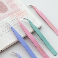 彩色手帳鑷子和紙膠帶貼紙離型紙本拼貼捏子做手賬的工具小配件