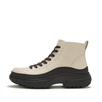 รองเท้าบูทผู้หญิง WYLDER LEATHER LACE UP BOOTS สี BEIGE