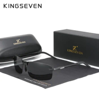 KINGSEVEN Brand Sunglaases Men Photochromic Polarized Sunglasses Aluminum Frame UV400 Sun Glasses Male Rimless Simple Design