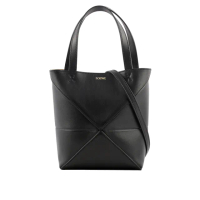 【LOEWE 羅威】Puzzle 亮面小牛皮迷你摺疊托特包(黑色)