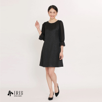 IRIS 暗花紋經典黑洋裝(06635)