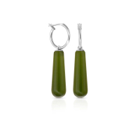 Anting Perak Cat Eye Peridot -Peridot Cat Eye Silver Earrings