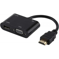 Onten HDMI to HDMI + VGA with Audio Adapter and Power Supply Port 5165HV 