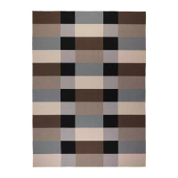 STOCKHOLM 平織地毯, 手工製/方格圖案 棕色, 250x350 公分
