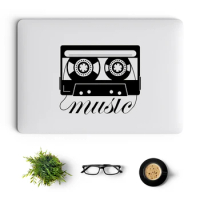 Music Tape Vinyl Laptop Sticker for Macbook Pro 13 15 Inch Mac Skin HP Dell Acer Asus Lenovo Chromebook Creative Notebook Decal