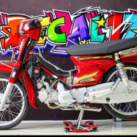 Tem rời dán xe dream đỏ tem ex5 decal 3 lớp chống nước - tem in vi tính - Nhãn Dán