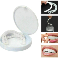 1 Set fake teeth Snap On Smile Teeth White Veneers Whitening Braces Teeth Trainer for Adults Children Tooth Whitening