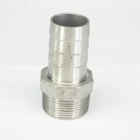 1-1/4" BSPT Male Fit Hose I/D 32mm Barbed 304 Stainless Steel Pipe Fitting tail Connector 230 PSI